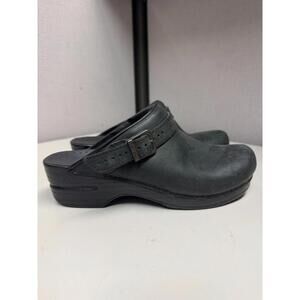 Dansko Women's Ingrid Black leather Slide Clog Size 39 used